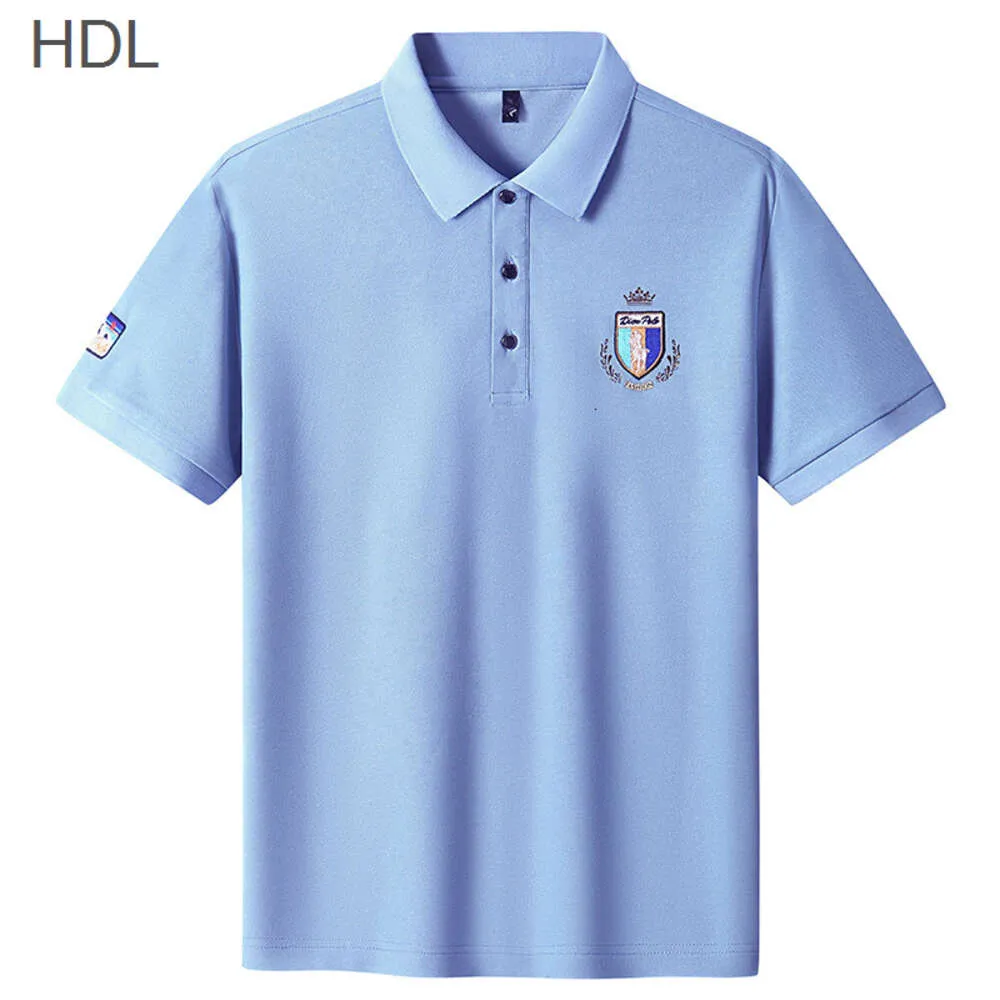 Summer Brytyjskie męskie koszule Polo T-shirty z koralikami Haft Haft Hafted Tops Młodzież Lose kołnierz trend mody