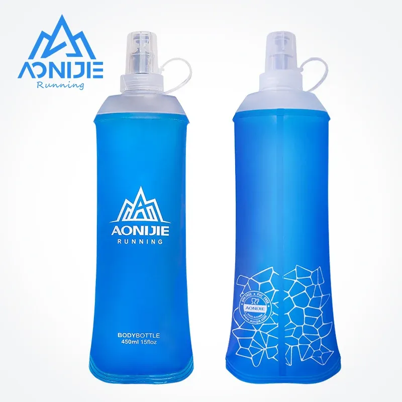 Leveranser Aonijie SD19 R450 Mjuk kolv vikning Collapsible 450 ml Vattenflaska TPU BPA gratis Running Hydration Pack midja Väska Vest Marathon