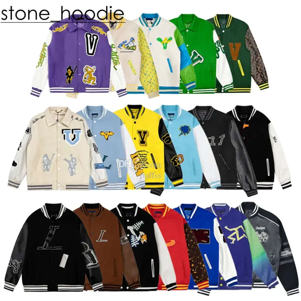 Louies Vuttion Mens Jacket designer Baseball Jacket luxury Vintage Jacket Letter Embroidery louies women Loose Causal Coats Graffitir vuttion jacket 3654