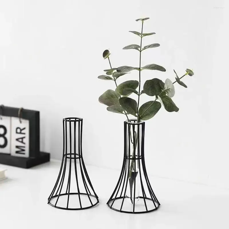 花瓶シンプルな水耕栽培花瓶飾り滑らかな耐久性のある金属小さなウエストアイアンアートポットコンテナ飾り結婚式の装飾