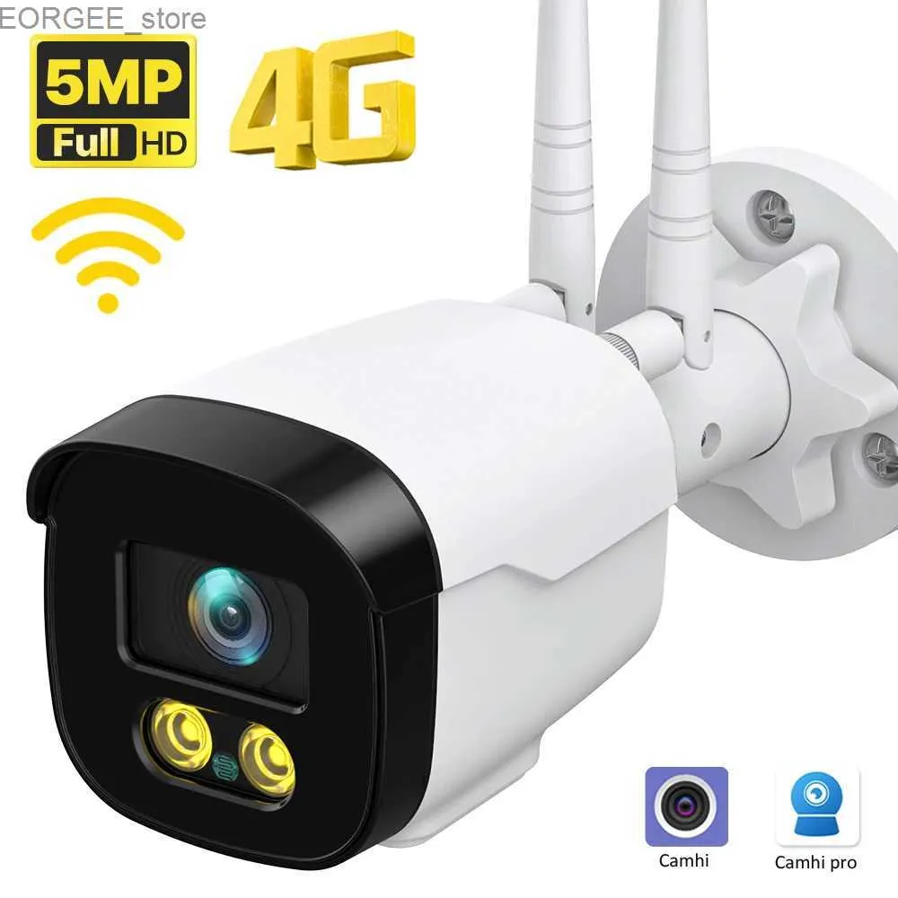 Outras câmeras CCTV 5MP HD 4G Câmera IP 3G Câmera de Segurança de Bullet de Cartão SIM Câmera Wi -Fi 1080p Detecção de movimento ao ar livre Câmera CCTV P2P CAMHI Y240403