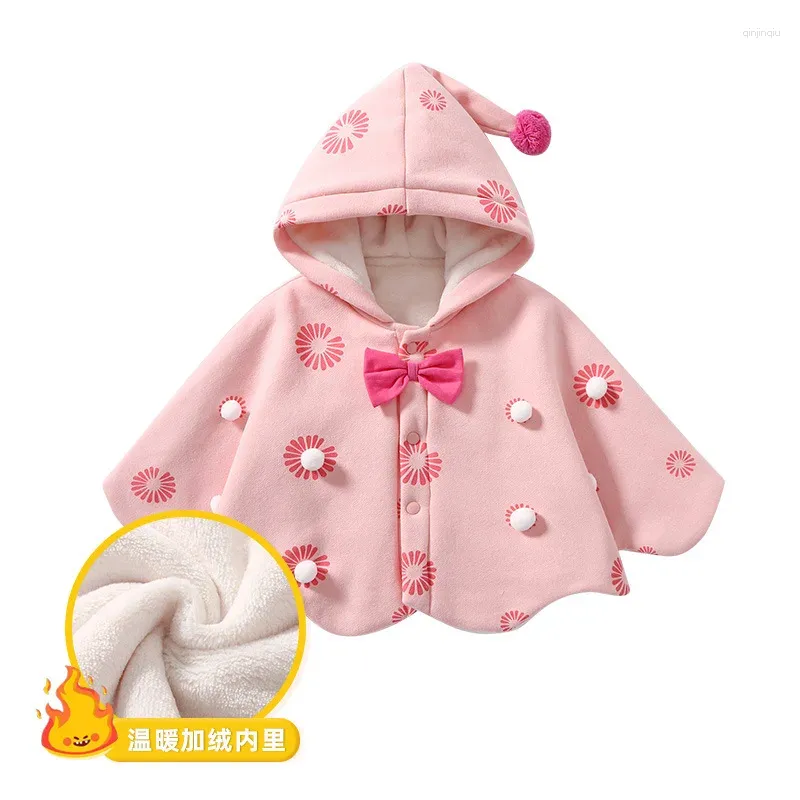 Jackets Children Jacket Coats Girls Teuter Baby Kids Warm Winter Velvet Cloak Parka Rood voor bovenkledingjas