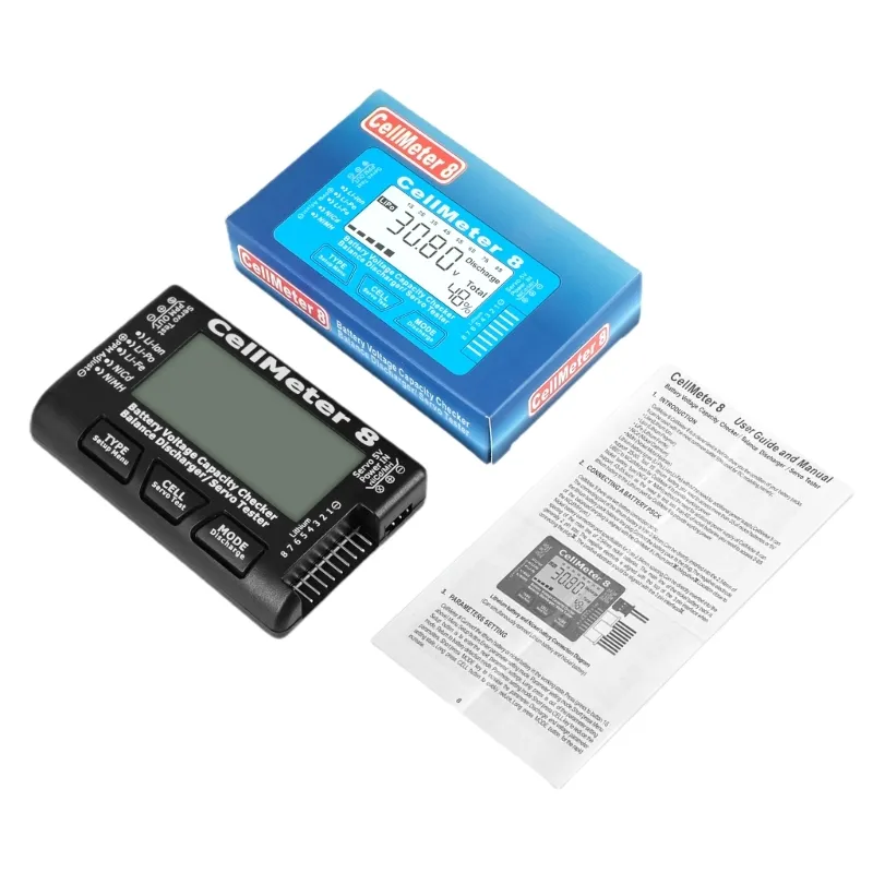 RC CellMeter-8 Capacidade Teste do medidor de tensão Lipo-NIMH METRO DE HI de alta qualidade