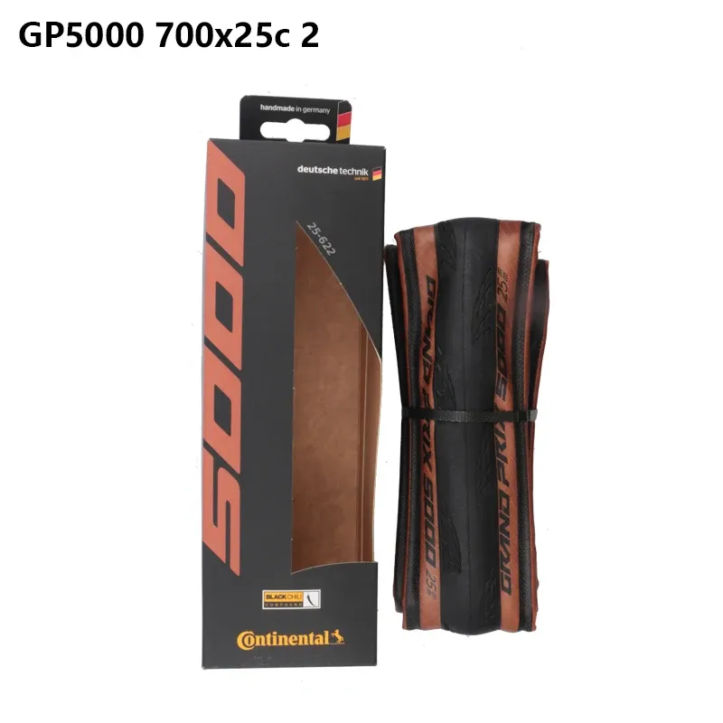 Pneu Continental Grand Prix 5000 – 700x25C, Marron, Black Chili Compound, Vectran Anti-crevaison, 26% Moins De Résistance
