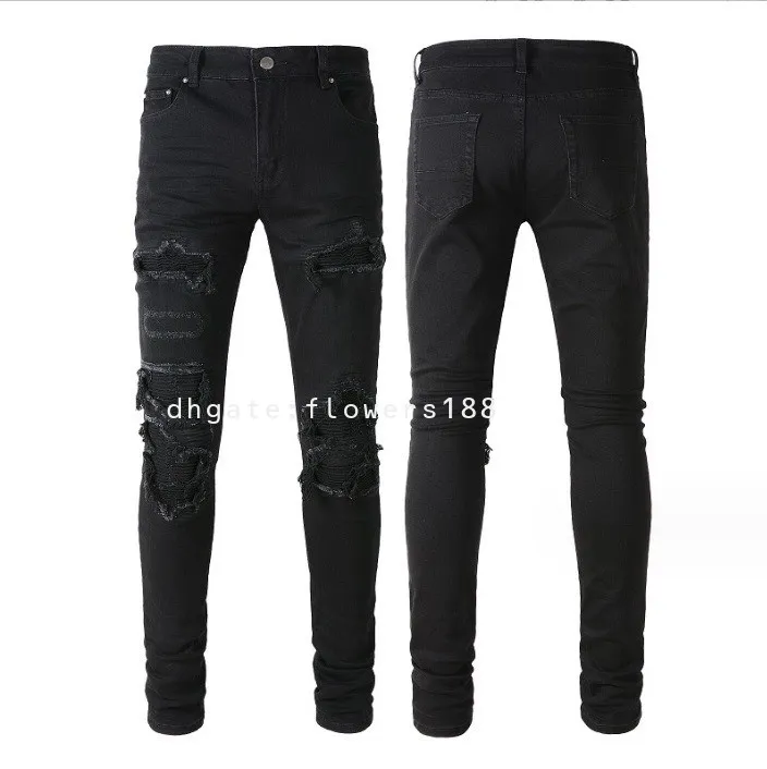 Jeans maschili neri patch jeans rugoso jeans cambi rame rame sottili jeans magri jeans da uomo harajuku jeans jeans jeans jeans