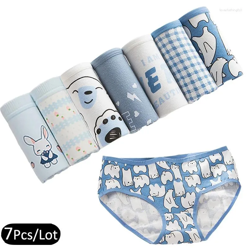 Mutandine femminili 7 pezzi/lotto biancheria intima Cartoon in cotone briefs traspiranti ragazze morbide mutandine intimate per le lingerie sexy femminile