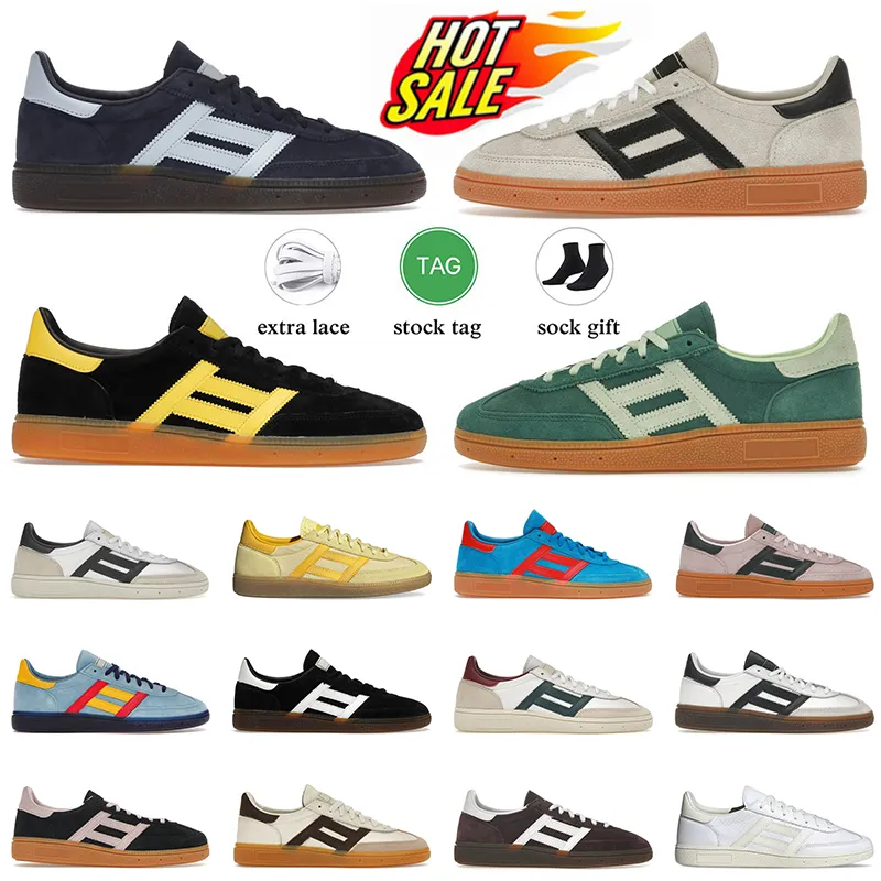 2024 Men Treinadores casuais Handball Sapatos Spezial Wales Bonner Preto Goma Amarelo Goma Branca Cinza Top Sports Sapatos de Luxúria Sapatos Colegiados Indoor Spezials Dhgate