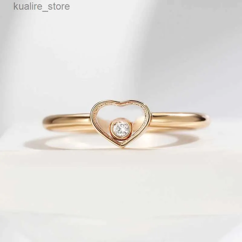 Pierścienie klastra 2023 NOWOŚĆ ROTE GOLD Love Ring Women Fashion Prosta luksusowa marka biżuterii para para prezent L240402