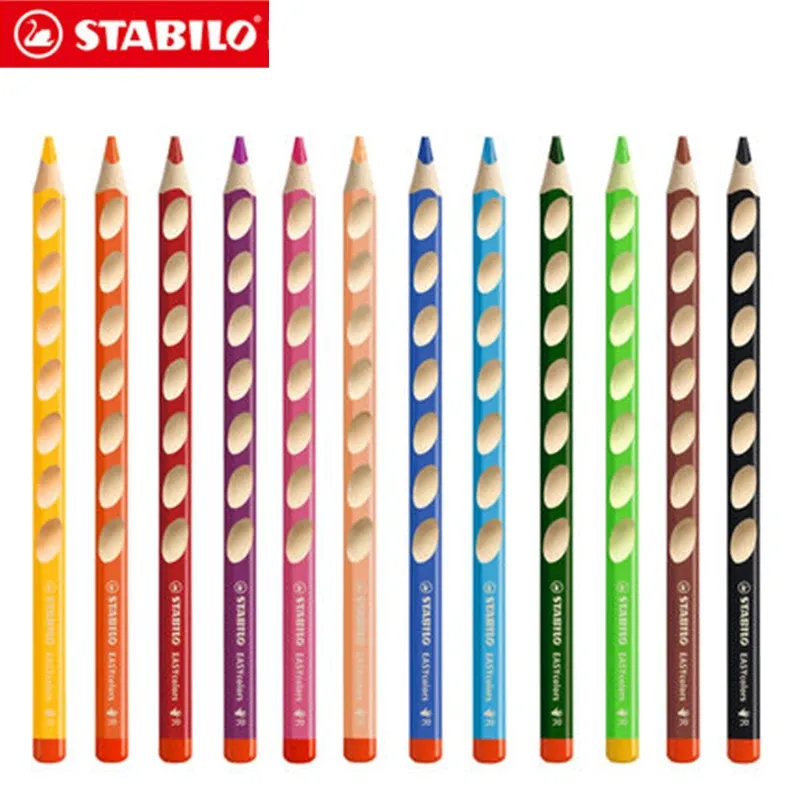 Crayons stabililo 332/12/6 crayon coloré Crayon en bois crayon vif couleur 3,15 mm Correction de plomb Enfants Posture