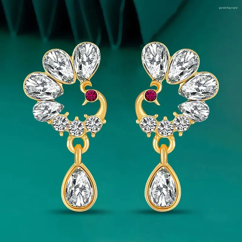 Boucles d'oreilles pendantes de luxe en Zircon rouge phénix pour femmes, bijoux de styliste, cadeau de fête