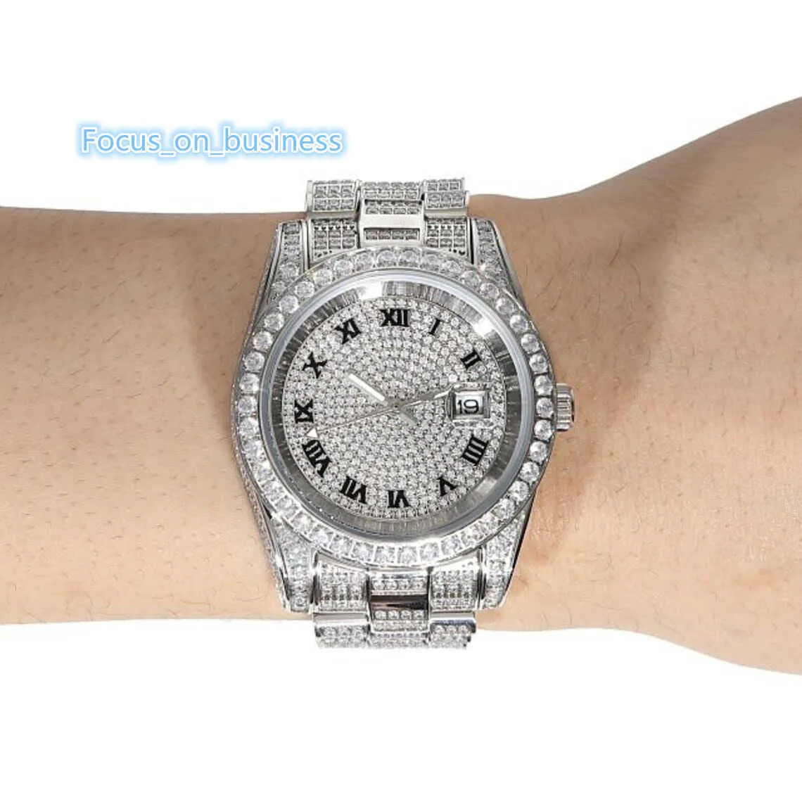 Starsgem Hiphop Biżuteria Montre Hip Hop Diamant Women Men Męce Diamond vvs moissanite zegarek