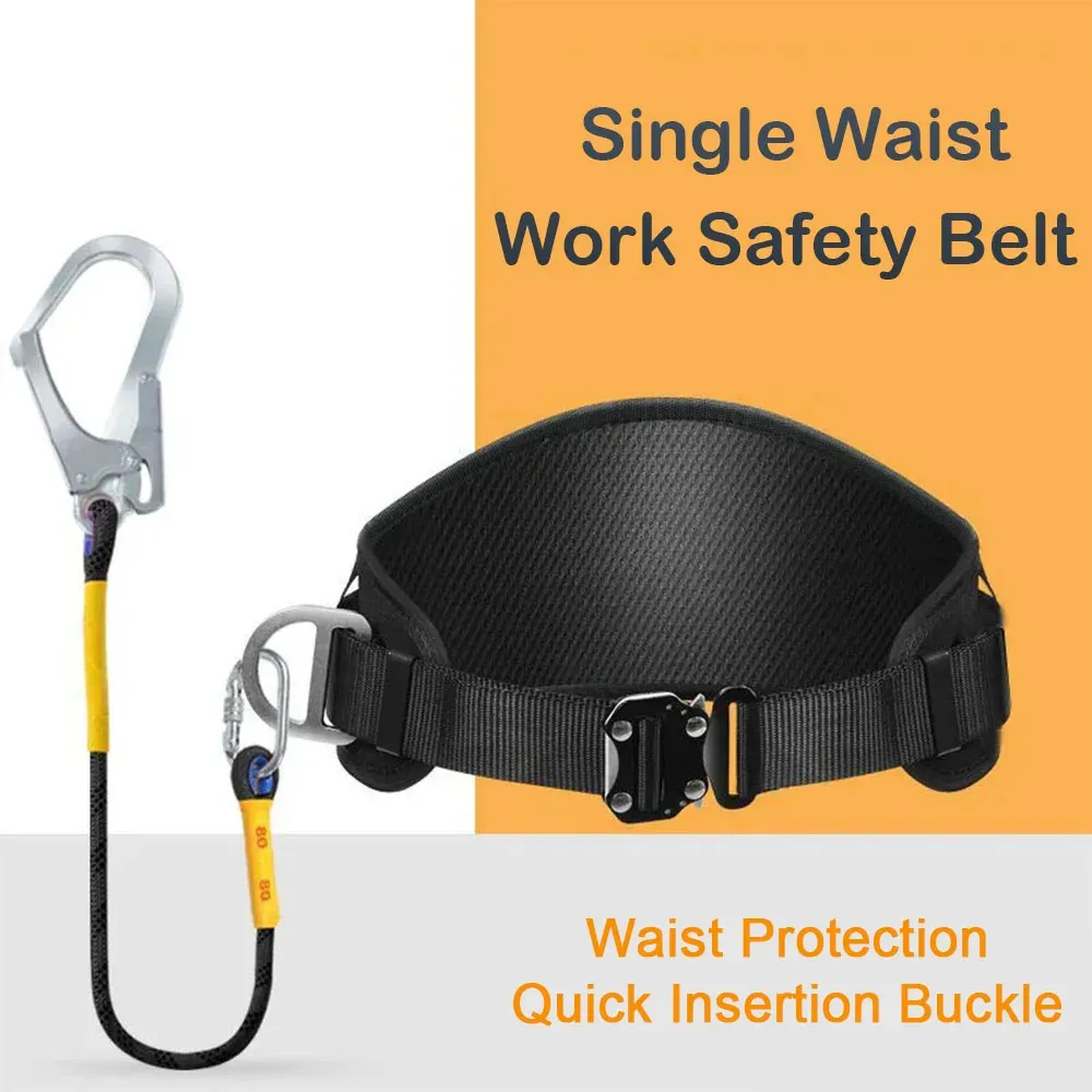 Single Waist Work Harness Highaltitude Safety Belt Rope Outdoor Climbing Training Electrician Protective Equipment 240320