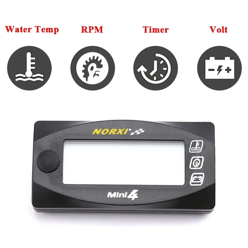 thumbnail image 2 of Universal Red LCD Digital Water Temperature Gauge For Motorcycle Scooter ATV – 12V 2 of 3