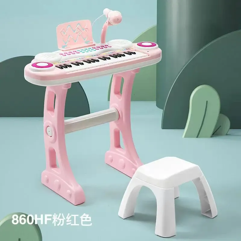 Piano de taille moyenne 37 touches avec microphone et chaise piano électronique pour enfants débutant instrument polyvalent piano à domicile 240327