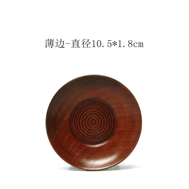 NEW Round Tableware Small Wooden Plate Kitchen Bread Fruit Dessert Solid Wood Snack Tray Home Trinket Dishes