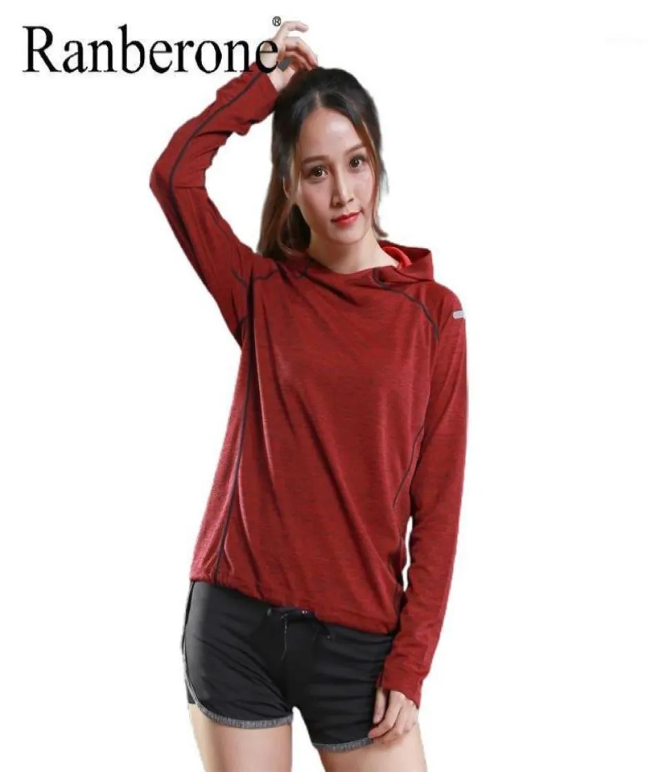 Fitnesskleidung Ranberone Frauen039s Langzeit -T -Shirt -Pullover dünne atmungsaktiv