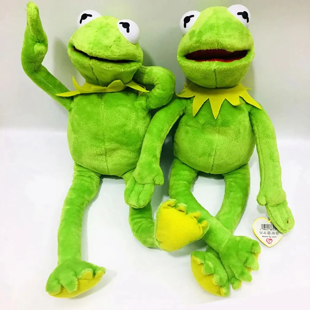 60 cm = 23,6 tum Muppets Kermit Frog fyllda djur Handdockan Plush Baby Boy Toys for Children Birthday Present 240328