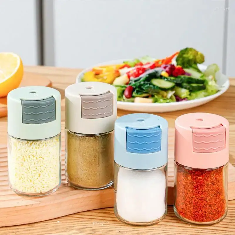 Depolama Şişeleri Spice Dispenser Tuz Tutucu Sızdırmaz Kantitatif Cam Kimsiz Toz Kavanoz Şeker Konteynerleri Baharat Aksesuarları