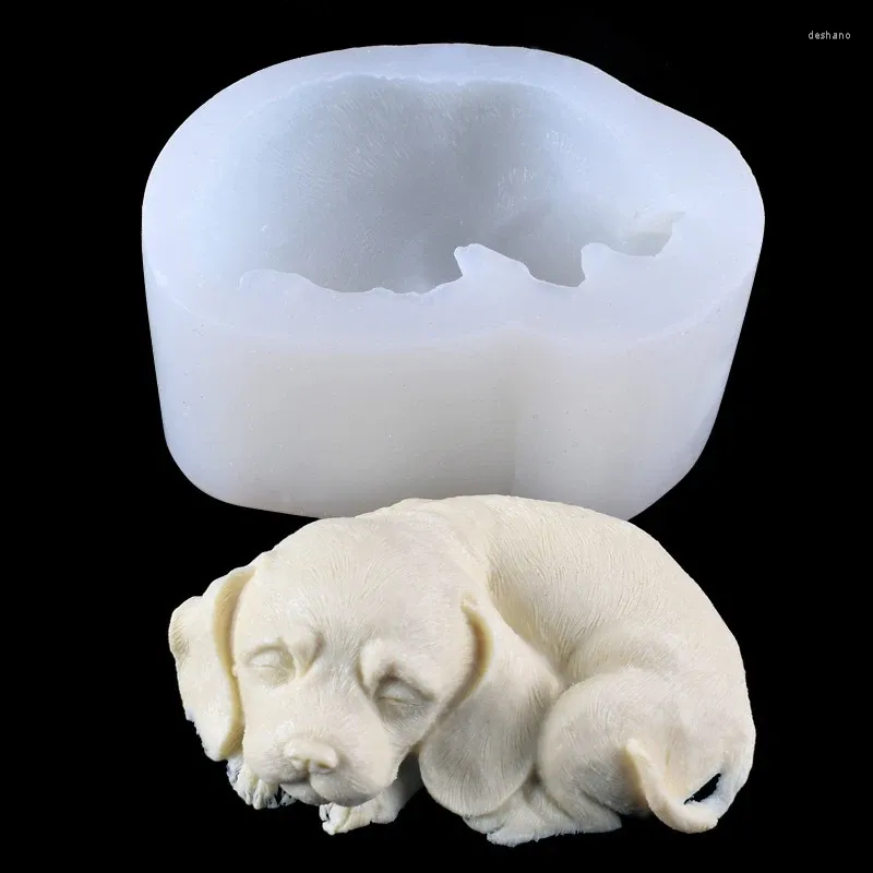 Bakgereedschap 3D Dog Silicone Candle Molds Puppy Soap Chocolate Fondant Cake Molds Mold Duurzaam praktisch