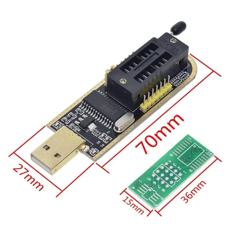 CH341 341A 24 25 Series EEPROM Flash Bios USB Programmer Module + SOIC8 SOP8 Testklipp för EEPROM 93CXX / 25CXX / 24CXX