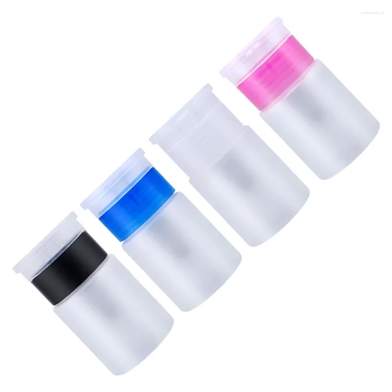 Garrafas de armazenamento 4 PCs Removendo de esmalte Recipientes plásticos Dispensadores transparentes