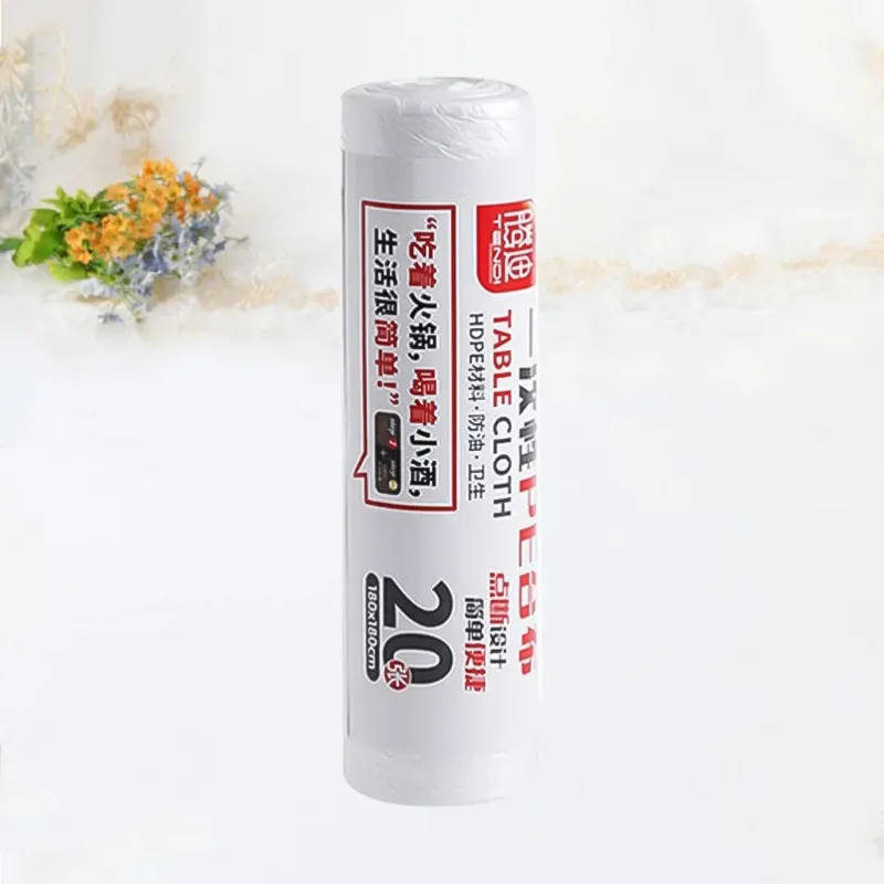 NEW 1 Roll/Disposable Tablecloth Plastic Thin Film Table Covers Dinner Cloth Table Decor White, 180x180cmThin film table cover