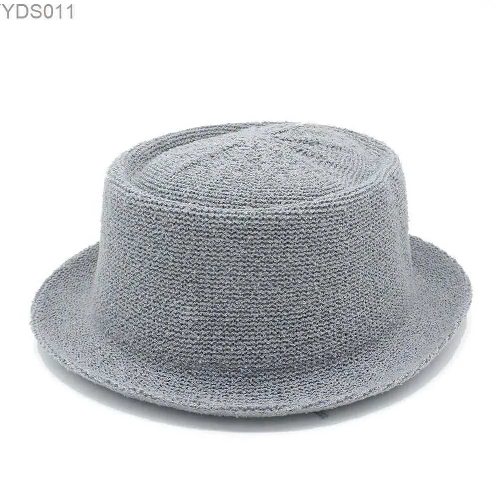 Chapeaux à bord large seau Luckylianji Femmes Couleur solide rétro Summer Fashion Pork Pie Hat de plage Vacation Voyage YQ240403