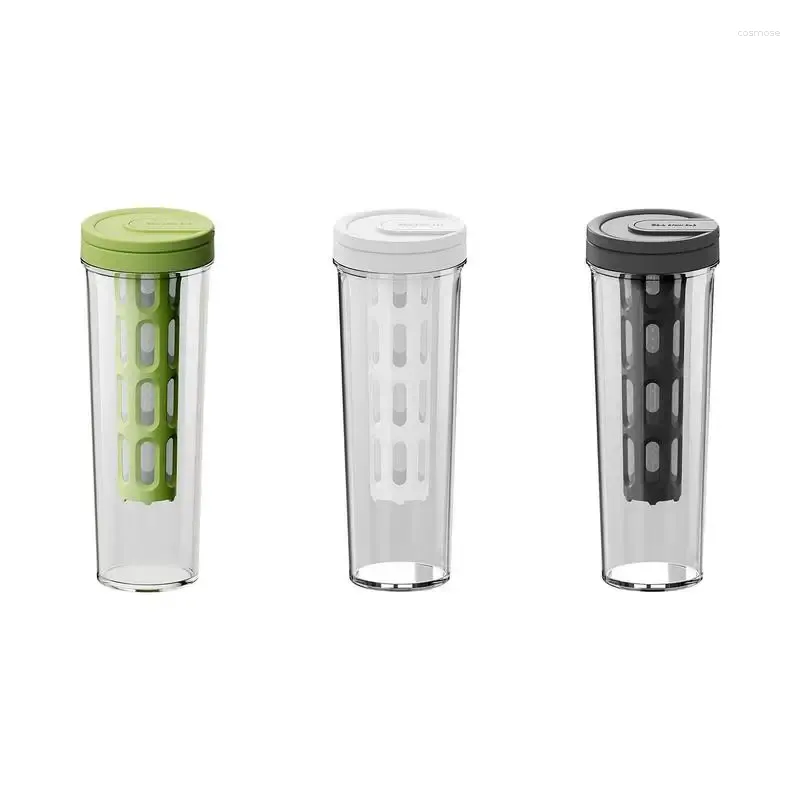 Tazas de plástico Botella de agua de plástico con tazas de paja jugo de fruta Fitness portátiles transparentes mate al aire libre