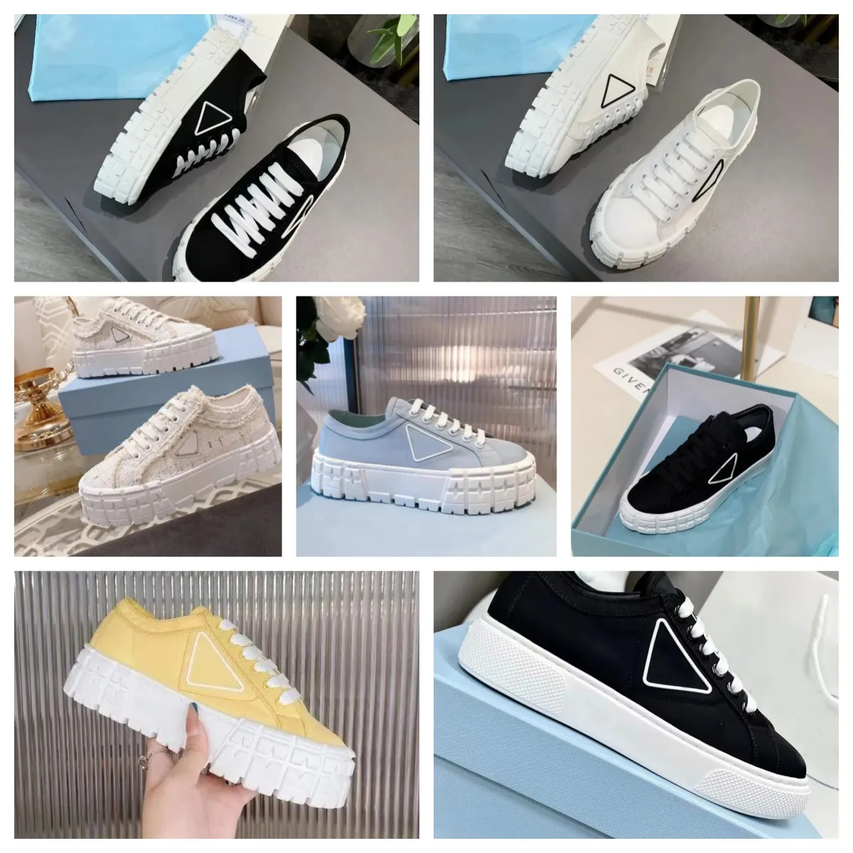 2024 New Luxury Sporty Leather Men Sneakers Shoes Blue White Black Enameled-metal Triangle Rubber Soles Man Outdoor Trainers Comfort Walking Discount Foot