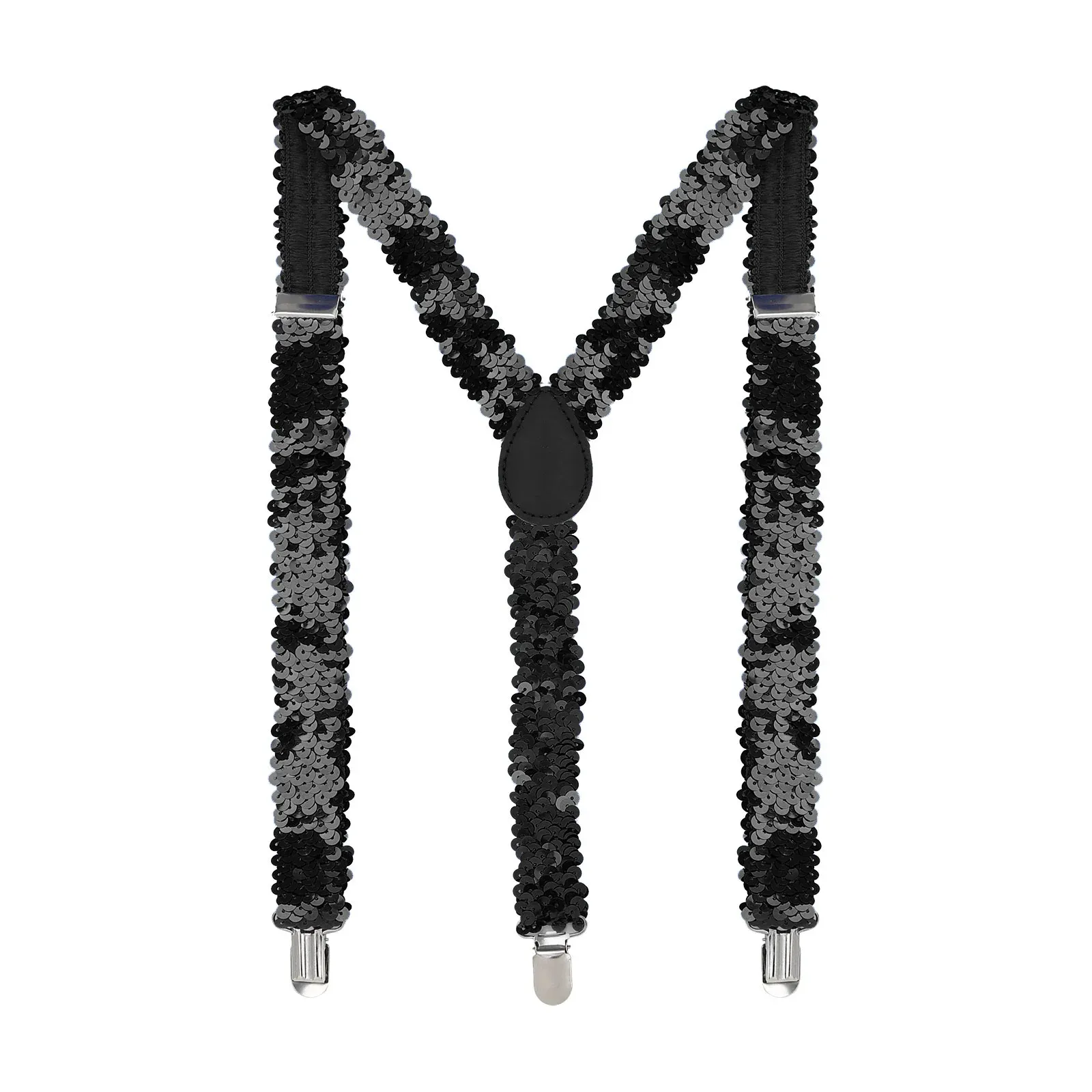 Sequin Braces Adult Silver Sequin Braces Adult Silver