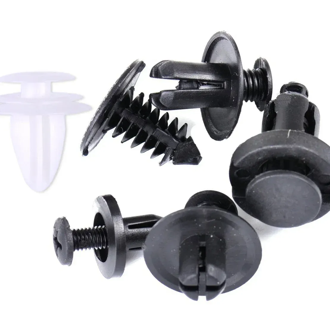 JatilEr 100 Pcs Car Body Trim Clips, H55 Car Panel Clips 6 Sizes Plastic Rivet Fasteners Nylon Bumper Clips And Fixings, Black Push Rivets Universal Auto Door Trim Retainer Kit
