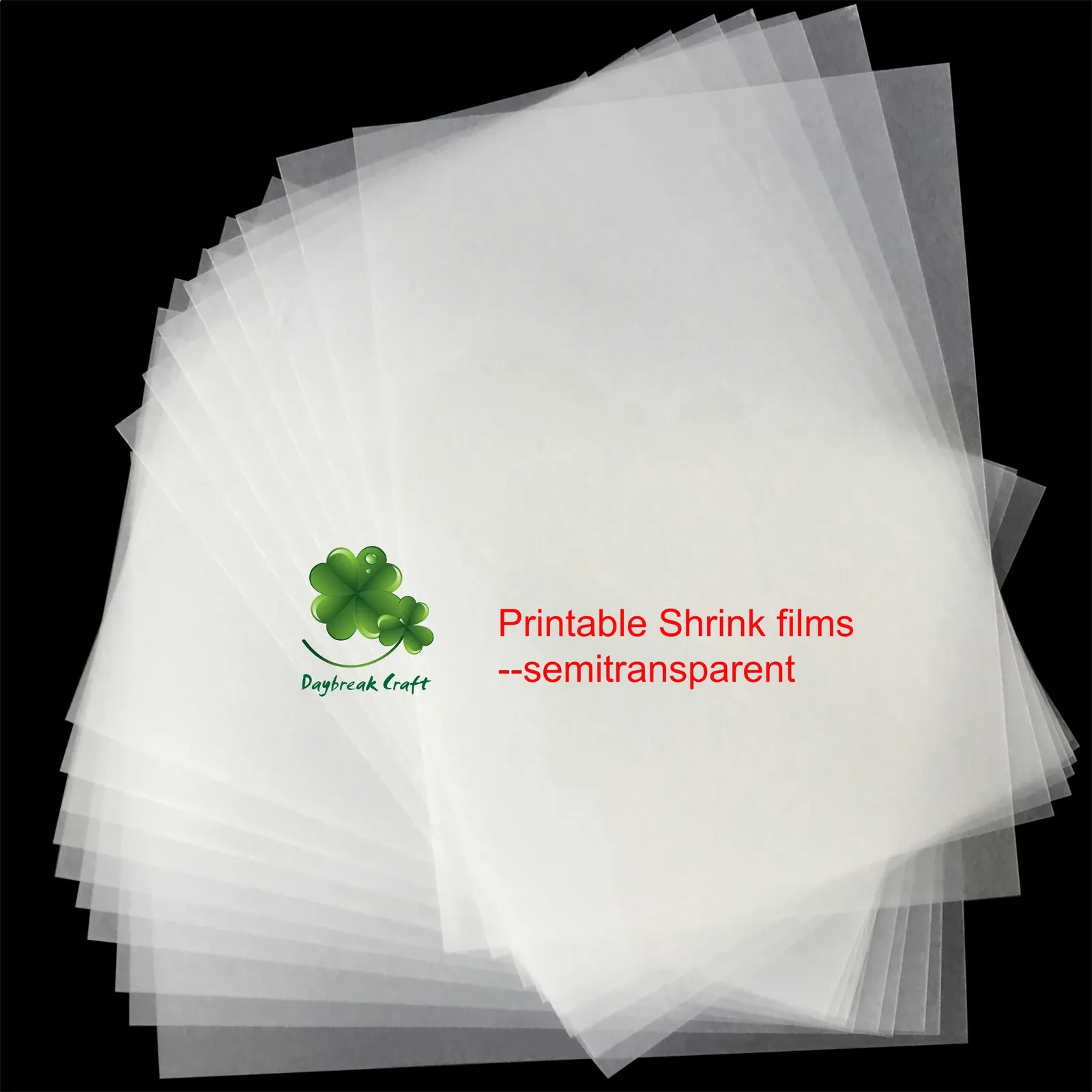 Photography 20pcs Semitransparent Printable Heat Shrink Paper Clear Plastic Shrink Sheets