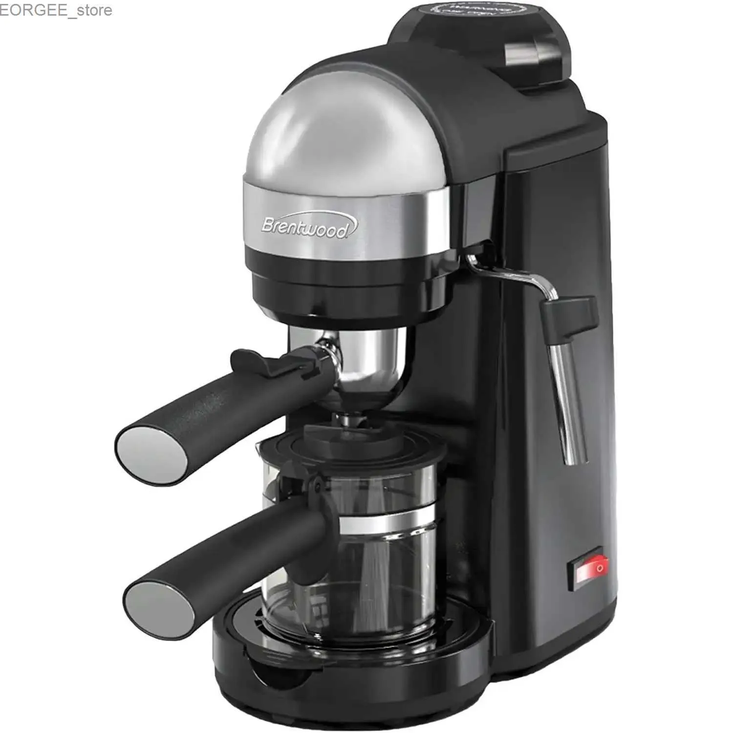 Kaffebryggare 800 watt cappuccino brygger och espresso maker w/ skummande trollstav svart.usa.new y240403