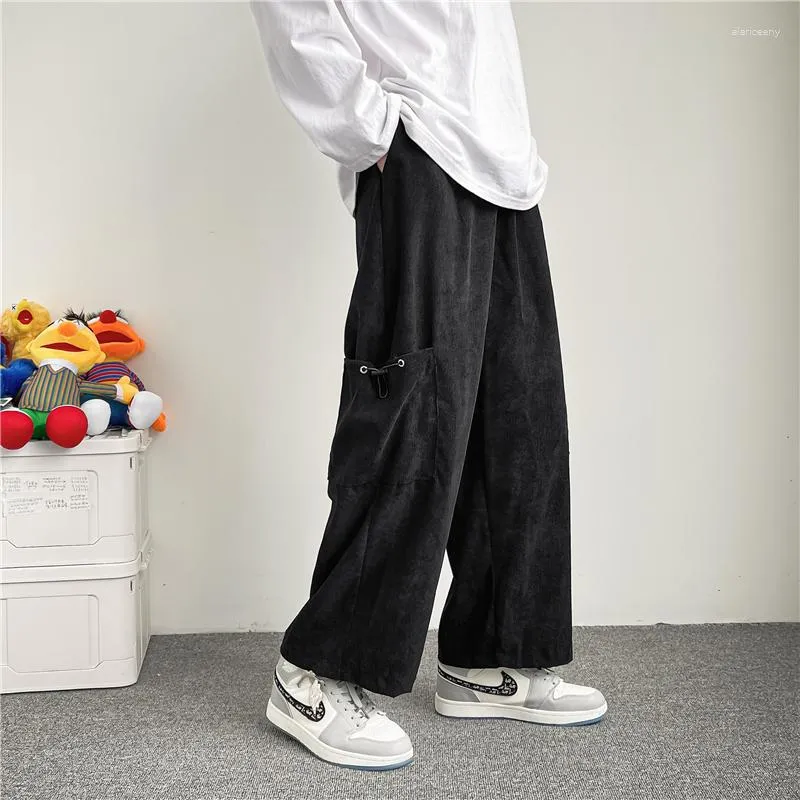 Pantalones para hombres celebridades harajuku style inspning big pocket casual