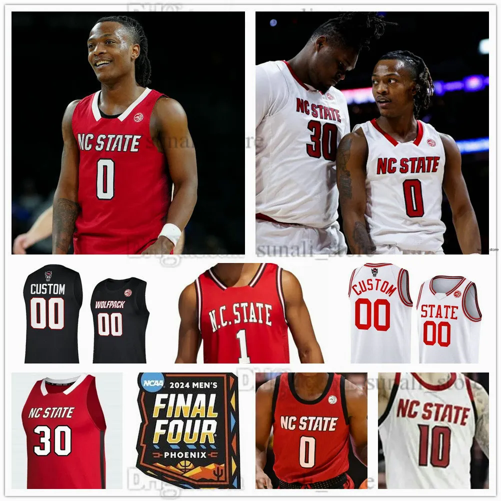 NC State Wolfpack NCAA 2024 Final Four Basketball Jerseys 11 Dennis Parker Jr. 22 Snell 3 MJ Rice 13 KJ Keatts 10 Breon Pass 20 Alex Nunnally 2 Kam Woods 24 Ernest Ross