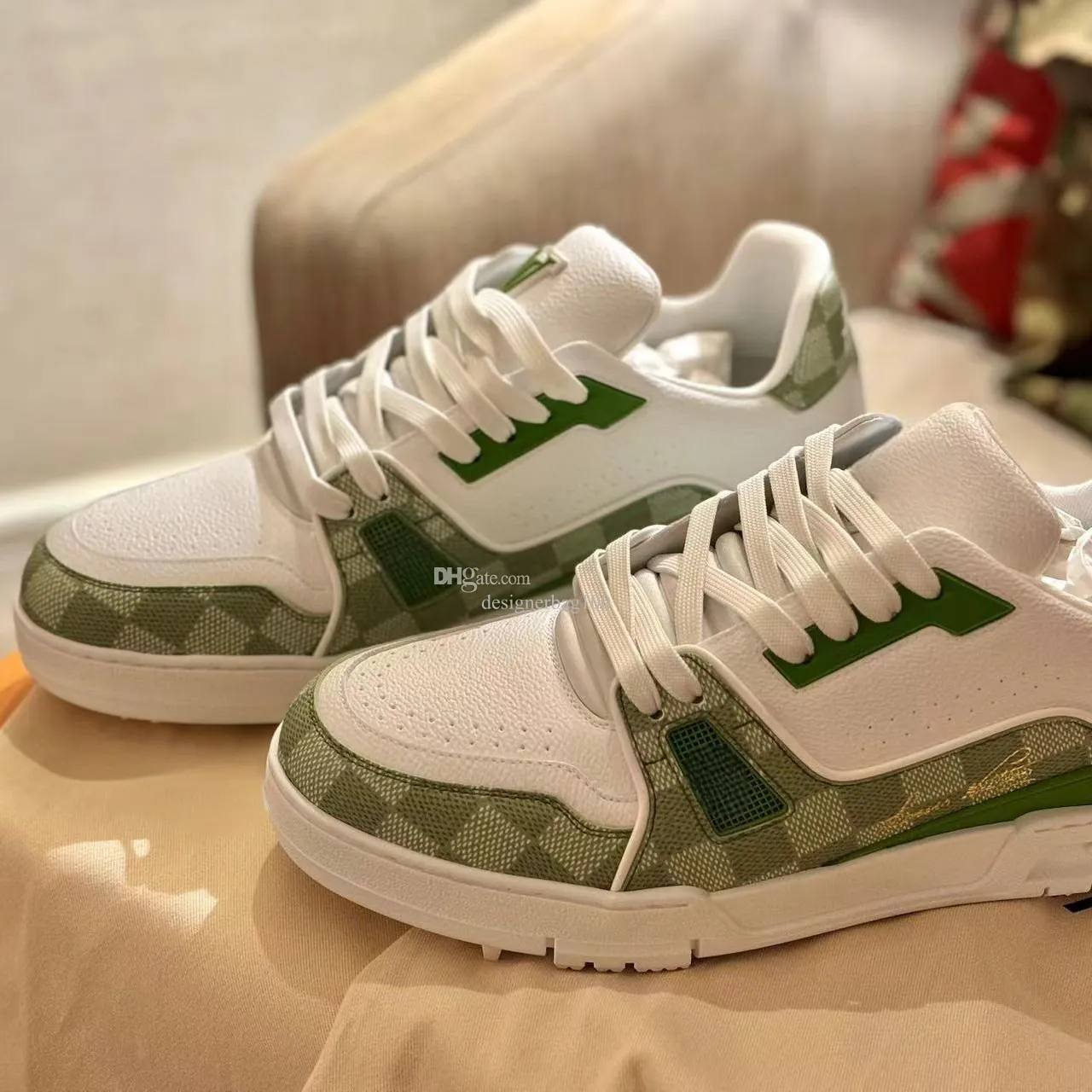 Designer Trainer Sneaker Green color Luxury brands of the highest quality All-match low-top sneakers Men's sneakers Fashion board shoes