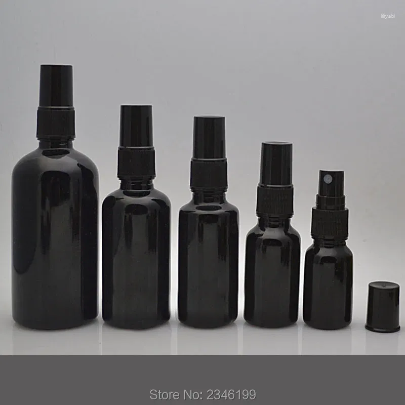 Butelki do przechowywania 5 ml 10 ml 15 ml 30 ml 50 ml 100 ml elegancka czarna pusta butelka spray