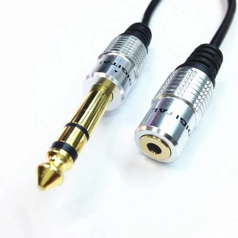 2024 Nouveau Audio AUX 6,35 mm 1/4 "mâle à 3,5 mm Femelle 1/8" Câble de convertisseur de prise de casque stéréo Câble de la prise de casque 0,3M Nouvel adaptateur Audio AUX