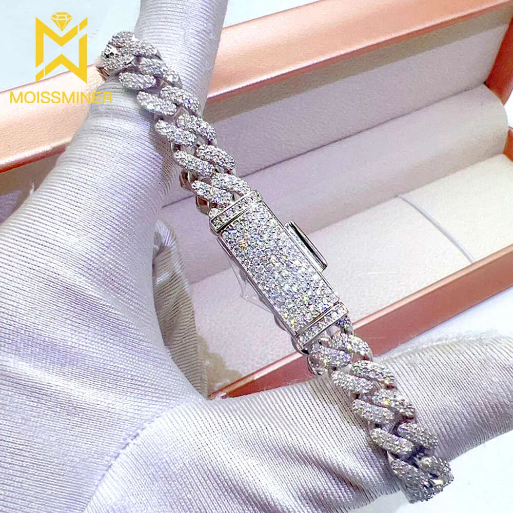 8 mm VVS Moissanit Bubble Kubanische Ketten Halskette für Männer Frauen siger vereisere Halsketten Pass Diamonds Tester mit GRA