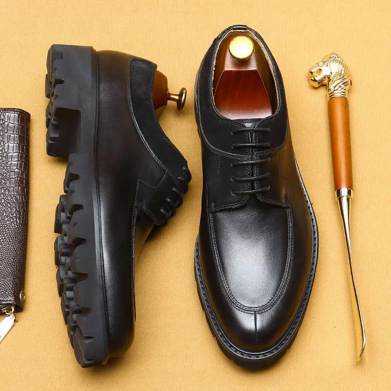 Summer British pointed casual leather shoes Men main image 0