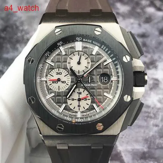 Custom AP pols Watch Royal Oak Offshore Series 26400io Titanium Black Ceramic Ring Mens Watch Automatic 44mm Single Watch