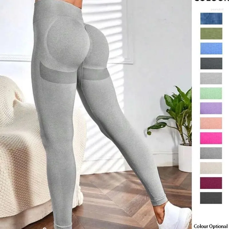 Frauen -Leggings nahtlose Bullenbüchtigkeit Frauen trainieren hohe Taille Fitness Running Mode Yogamhosen Elastische Fitnessstudio Strumpfhosen