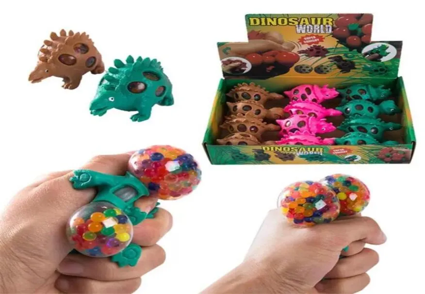 Squishy Dinosaur Fidget Toy Anti Stress Squish Beads Ball Squeeze Toys Decompression Anxiety Reliever Venting Grape Balls3814797