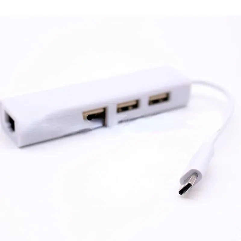 4 em 1 USB Tipo C Hub USB C Hub para RJ45 Adaptador Ethernet da RJ45 LAN Ethernet 100Mbps para Thunderbolt 3 Laptop Computador