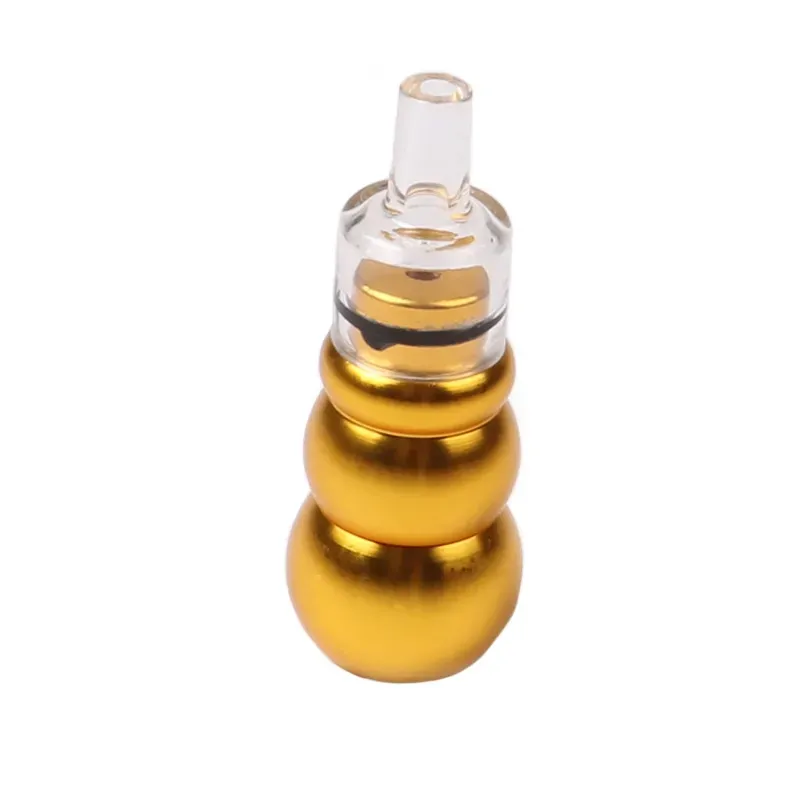 Cool Colorful Gourd Shape Mini Portable Removable Dry Herb Tobacco Handpipe Smoking Filter Mouthpiece Tips Holder High Quality DHL Free
