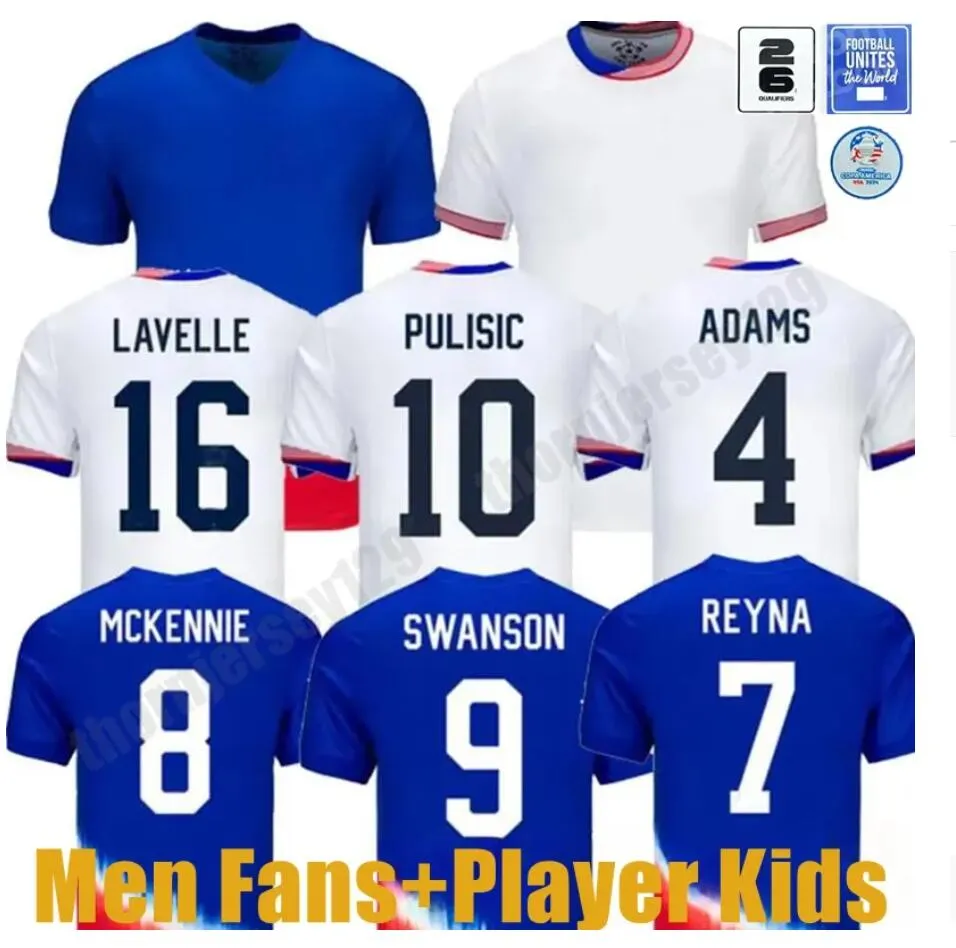 S-4XL 2023 2024 Соединенные Штаты Pulisic Soccer Jerseys McKennie Reyna McKennie Weah Swanson USAS Morgan Rapinoe 1994 Мужчина женская детская футбольная рубашка