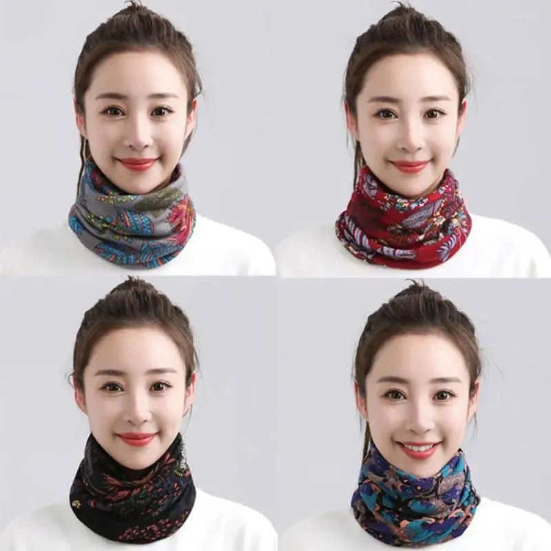 Sciarpe donne multiuso stampato con sciarpa di sciarpa casual magica velo autunno inverno falso cotone morbido cotone cotone