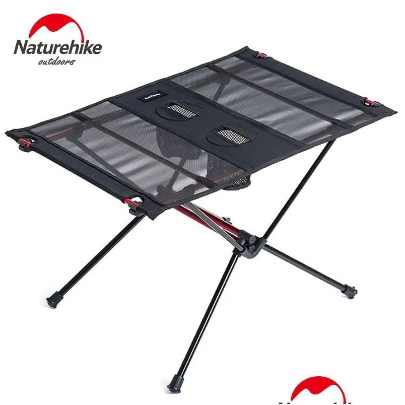 Växelförvaring och underhållsmöbler Naturehike Tralight Collapsible Table Aluminium Alloy Folding Cam Portable Roll Up Outdoor Pic Otbwl