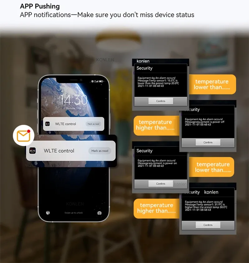 SM4 4G PT100 Temperature GSM Controller Boiler Thermostat Water ...