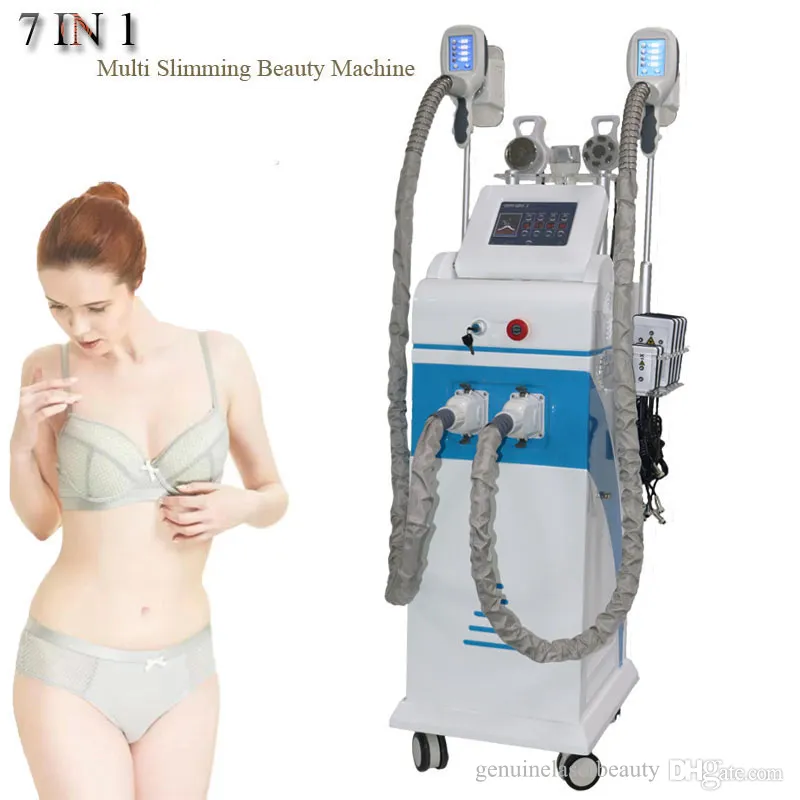 Cryolipolysis Body Shape Machine Fat Ultrasonic RF Cellulite Minska kavitation Lipo Laser Double Chin Borttagningsanordning 3 Cryo Handle